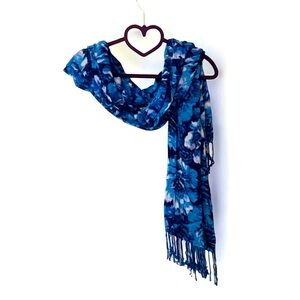 Blue Floral Scarf
